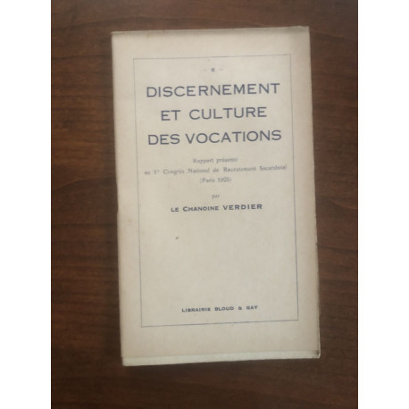 Discernement et culture des vocations