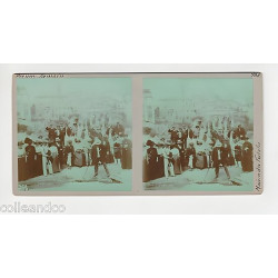 Vue Stéréoscopique Stéréo ROME Forum romain Maisons des Vestales 1910
