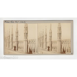 Vue Stéréoscopique Stéréo ITALIE MILAN Cathédrale Les terrasses du...