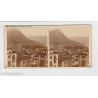 Vue Stéréoscopique Stéréo SUISSE LUGANO Vue Hôtel de la Gare ROME...