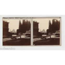 Vue Stéréoscopique Stéréo ITALIE FLORENCE Jardins Royal de Boboli Dôme