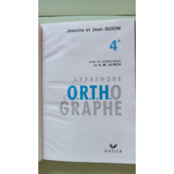 Apprendre l orthographe 4e