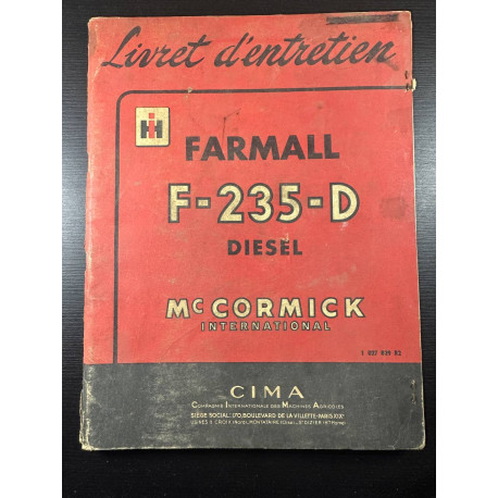 Livret d'entretien Farmall F-235-D diesel