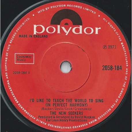 I'd Like To Teach The World To Sing (In Perfect Harmony)