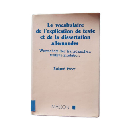 Le Vocabulaire de l'explication de texte et de la dissertation...