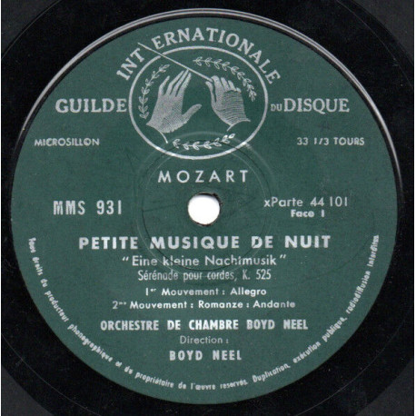 Petite Musique De Nuit "Eine Kleine Nachtmusik" Sérénade Pour...