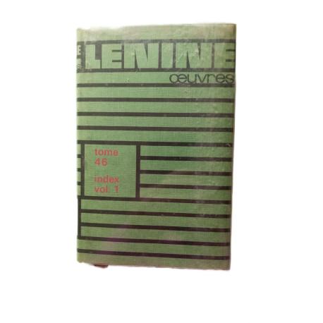 V. lénine oeuvres: Tome 45 index vol. 1