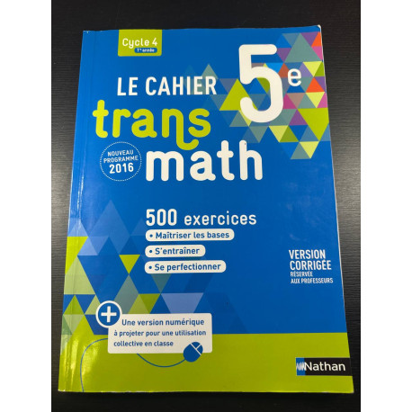 Le cahier tran math 5e