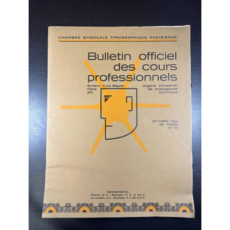 Bulletin Officiel des Cours Professionnels n° 73