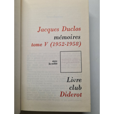 Jacques Duclos mémoires tome V (1952-1958)