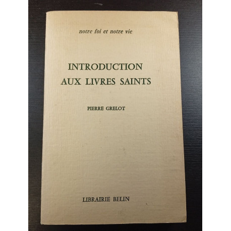 Introduction aux livres saints