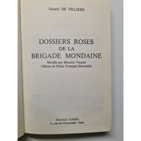 Dossiers roses de la Brigade Mondaine