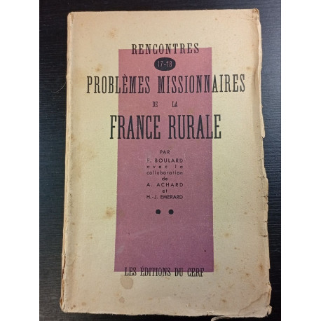 Problèmes missionnaires de la France missionnaire