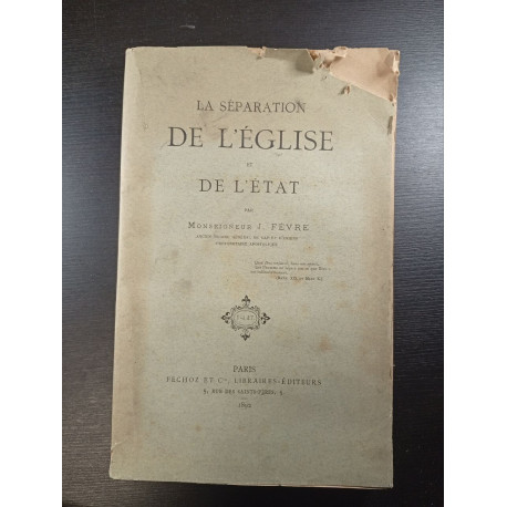 La séparation de l'Eglise et de l'Etat