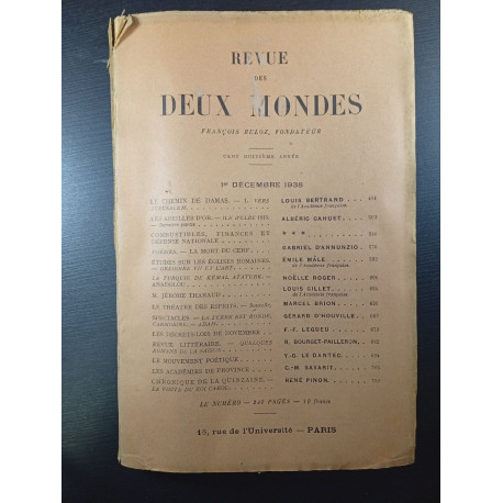 Revue des Deux Mondes 1er décembre 1938