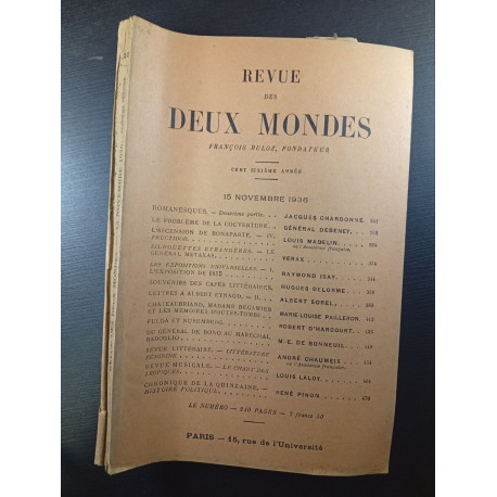 Revue des Deux Mondes 15 Novembre 1936