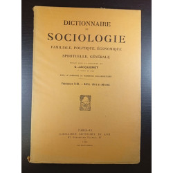 Dictionnaire de sociologie.... Fascicule V-VI. - Appel - Arts et...