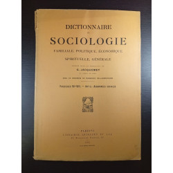 Dictionnaire de sociologie.... Fascicules VII-VIII. - Art'el -...