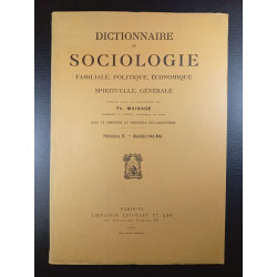 Dictionnaire de sociologie.... Fascicule II. - Agriculture - Ame