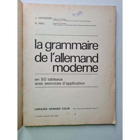 La grammaire de l'allemand moderne