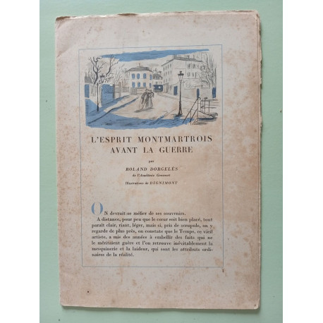 L'Esprit Montmartrois avant la guerre