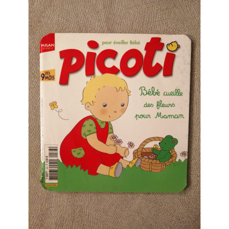 Picoti N° 163 : bebe cueille des fleurs pour maman -