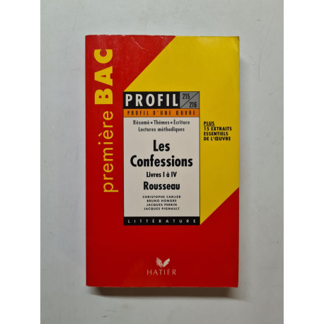 Profil d'une oeuvre : Les confessions Rousseau : livres I à IV