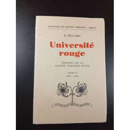 Université rouge Livre II (1921-1925)