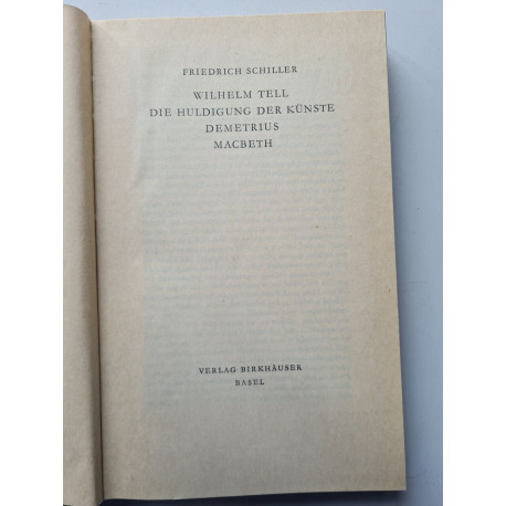 Wilhelm tell die huldigung der künste demetrius