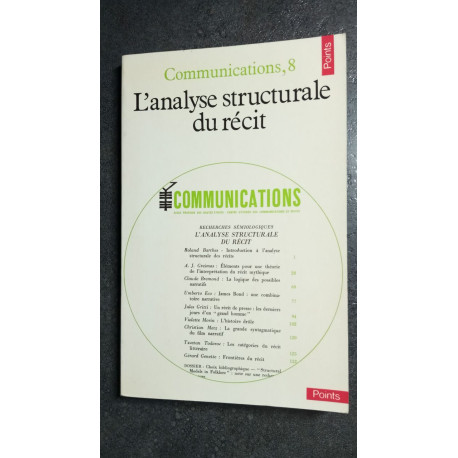 L'Analyse structurale du récit