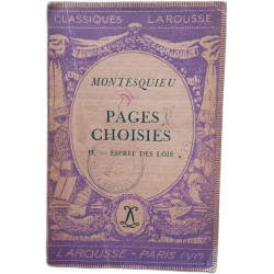 Pages choisies Tome 2 - Esprit des Lois