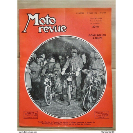 Moto Revue n 1077 Gonflage du 4 temps 22 Mars 1952
