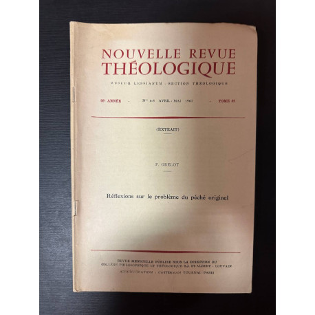 Nouvelle revue théologique 99e annee n°4-5 tome 89