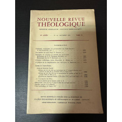Nouvelle revue théologique 87e année n°10 tome 77