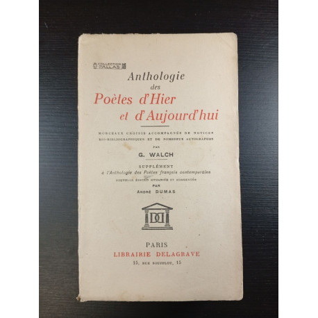 Anthologie des Poètes d'Hier et d'Aujourd'hui