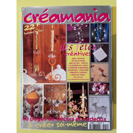Créamania des fêtes creatives. 60 pages de décor et cadeaux a...