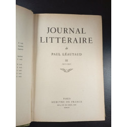 Journal littéraire de Paul Léautaud III 1910-1921