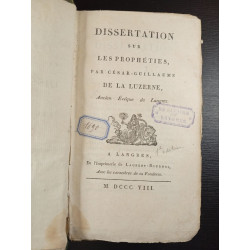 Dissertation sur les propheties