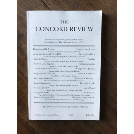 THE CONCORD REVIEW - . THE History of Rasselas 1759 VOL. Four