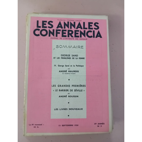 Revue Les annales des lettres françaises Ancienne série N° 9 - 1950