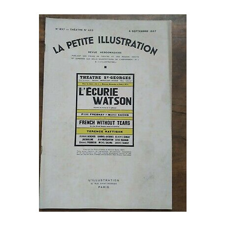 La Petite illustration n837 Théatre Nº422 4 Septembre 1937