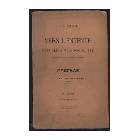 VERS L'ENTENTE Républicaine Socialiste POLITIQUE Rare