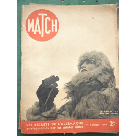 Revue MATCH du 1 février 1940 les secrets de l' Allemagne