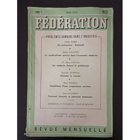 Fédération N.89 - Juin 1952
