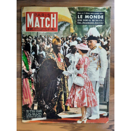 Paris Match n 357 Reine Elizabeth 11 Février 1956