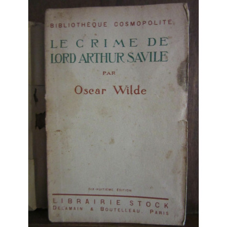 Oscar wilde Le crime de Lord Arthur savile Librairie
