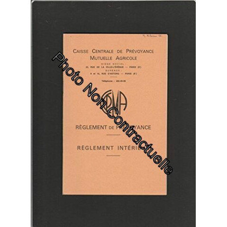 Règlement de Prévoyance - Règlement Intérieur - Caisse Centrale de...