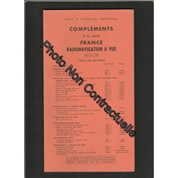 Complement a la carte France radionavigation a vue (2ème édition 1980)