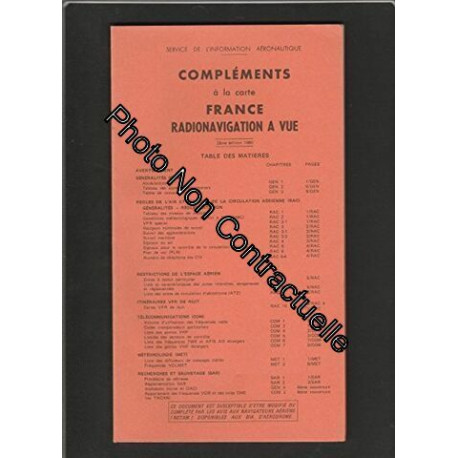 Complement a la carte France radionavigation a vue (2ème édition 1980)