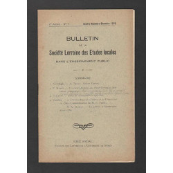 Bulletin Société LORRAINE Etudes Locales n7